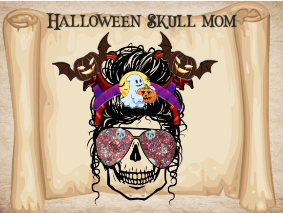 Halloween Skull Mom Graphics & Crafts